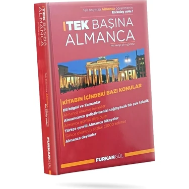 Tek Başına Almanca Almanca, A1 - C2 Tüm seviyeler, 3000 kelime öğrenme kitabı, Okunuşlu, Başlangıç