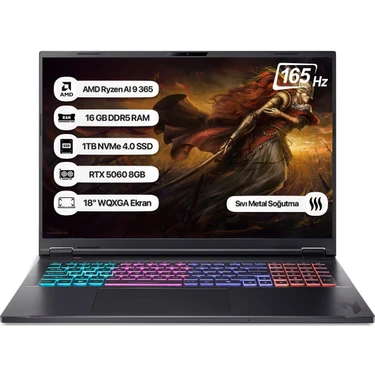 Acer Nitro 18 NH.QYHEY.001 Ryzen Aı 9 365 16GB 1tb SSD Fiyatı