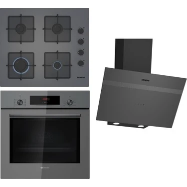 Siemens Antrasit Gri Ankastre Set (HB012FBH1T Fırın EO6C8PP30O Ocak LC64KPJ70T