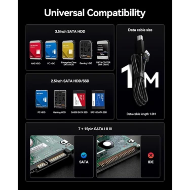 Orico 6558US3-C 5x 2.5/3.5 Sata HDD Yuva, MAX.5X18TB Fiyatı