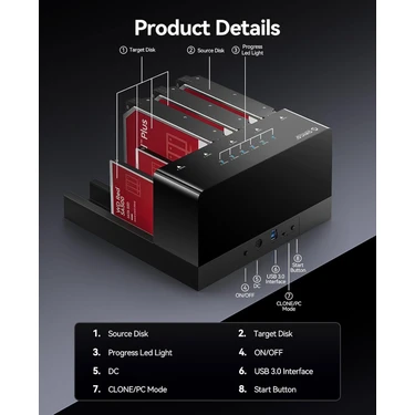 Orico 6558US3-C 5x 2.5/3.5 Sata HDD Yuva, MAX.5X18TB Fiyatı