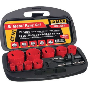 Bimetal Panç Delik Testere Seti 13 Parça DMX4503 Fiyatı