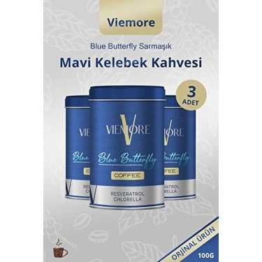 3 Adet - Blue Butterfly Sarmaşık Ekstresi Içeren Kahve - Mavi Kelebek Kahvesi