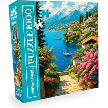 1000 Parça Puzzle - Mountain Lake Village (Dağ Gölü