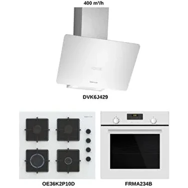 Profilo Beyaz Cam Ankastre Set FRMA234B DVK6J429 OE36P2P11D A Enerji Sınıfı Eğimli