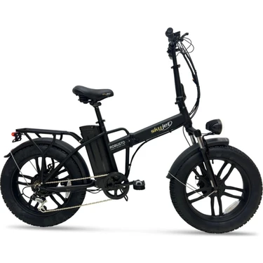 Skyjet Robusto Premium Elektrikli  Katlanabilir Dağ Bisikleti 20 inç 7 Vites Siyah