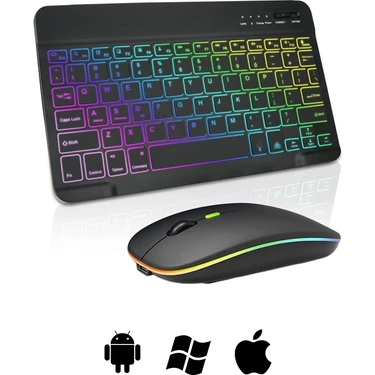 Microcase Rgb Tablet ve Telefonlar Için Bluetooth Klavye ve Mouse Set - AL7815