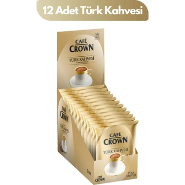 Cafe Crown Türk Kahvesi 100 gr x 12 Adet Zengin Aroma ile Geleneksel Lezzet