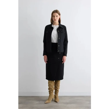 Gusto Denim Black Ceket -