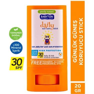 Babyton Doğal Güneş Koruyucu Stick 30 SPF 20