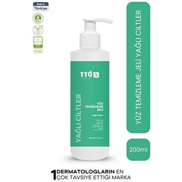 TTO-X Yüz Temizleme Jeli Yağlı Ciltler İçin 200 ml – Arındırıcı, Sebum Dengeleyici ve Ferahlatıcı
