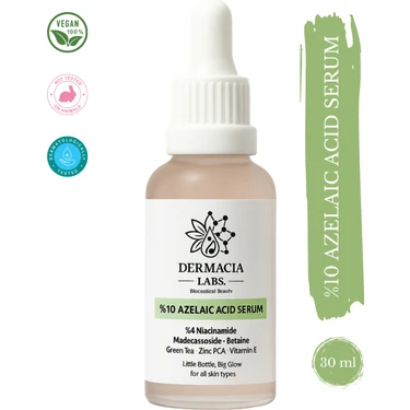 Dermacia Labs Leke Karşıtı, Aydınlatıcı - %10 Azelaik Asit Serum 30m | %4 Niacinamide, Vitamin E,