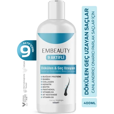 Embeauty Dökülme Karşıtı Kolajen ve Keratin Şampuan 400 ml Tüm Saç Tipleri İçin