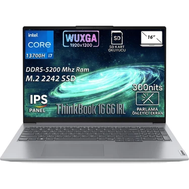 Lenovo Thinkbook 16 G6 IRL Intel Core I7-13700H 16GB 512GB SSD 16" WUXGA IPS Panel Freedos
