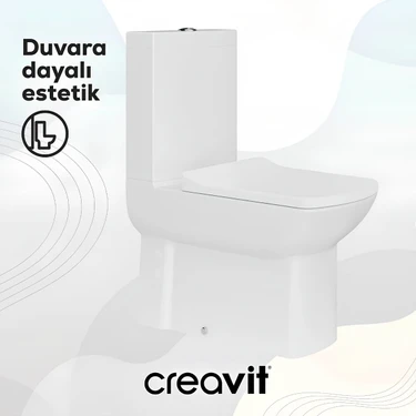 Creavit Lara Beyaz Kanallı Duvara Sıfır Klozet Takım LR360, Creavit Lara Yavaş