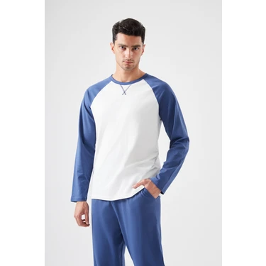 Erkek Pamuklu Uzun Kollu Cepli Pijama