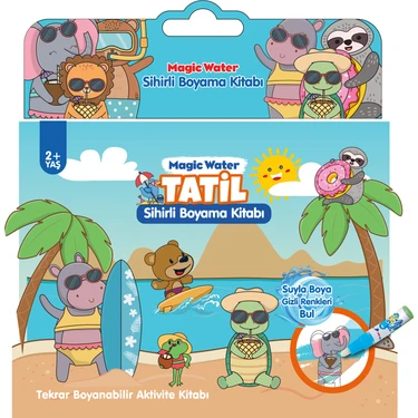 Magic Water Sihirli Boyama Kitabı Tatil Özel Sulu Kalem ile Water