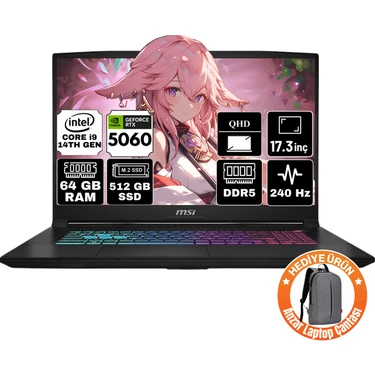 Msı Katana 17 Hx ıntel Core I9 14900HX 64GB 512GB SSD Fiyatı