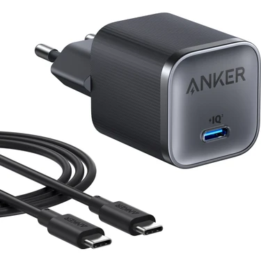 Anker Nano 45W (1,8m Usb-C Kablo Dahil) Şarj Cihazı Siyah -