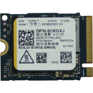 Kioxia Eg6 512GB 4100/2600MB/S GEN4X4 M.2 22X30 SSD Fiyatı