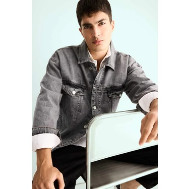 DeFacto Oversize Geniş Kalıp Düğmeli Denim Ceket