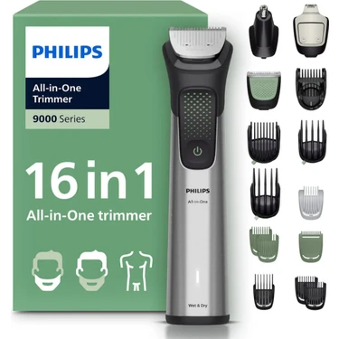 Philips 16'sı 1 Arada Erkek Bakım Seti MG9532/15 Şarjlı Kullanım 120 dk Süreli Gri