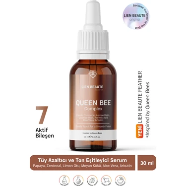 Kraliçe Arı Kompleks Tüy Azaltıcı ve Ton Eşitleyici Serum Formik Asit Papaya Zerdeçal Limon