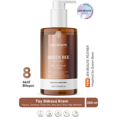 Lien Beaute Kraliçe Arı Kompleks Tüy Dökücü Krem 200 ml Unisex Anti Alerjik Tüm Cilt Tipleri