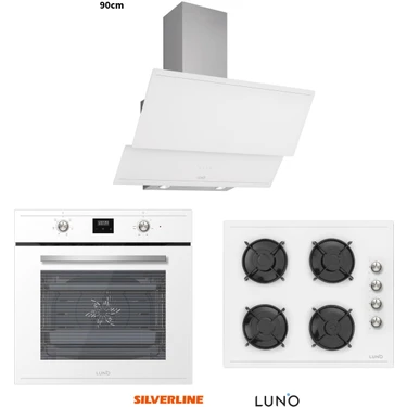Silverline Luno Ankastre Beyaz Set (Dijital Fırın+Dokunmatik 90CM