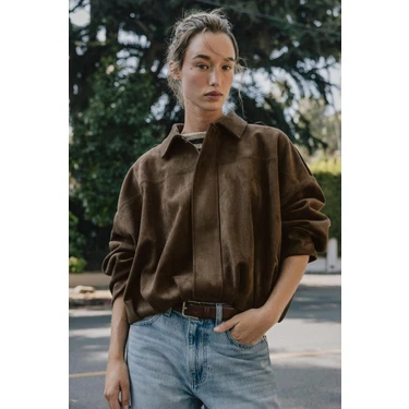 Süet Apoletli Bomber