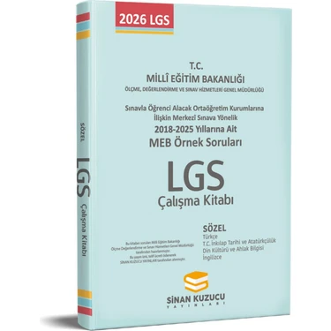 Sinan Kuzucu Yayınları Meb Örnek Soruları Sözel Çalışma Kitabı 2026 LGS 8. Sınıf