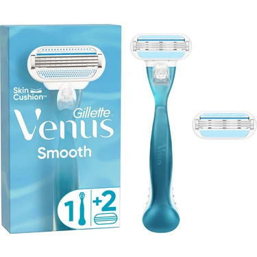 Gillette Venus Smooth Kadın Tıraş Makinesi + Yedek Başlık Ergonomik Tasarım ile Hassas Cilt