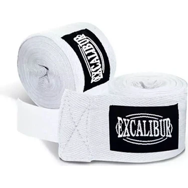 Excalibur Elastik Boks Bandajı Çift Beyaz 3,5