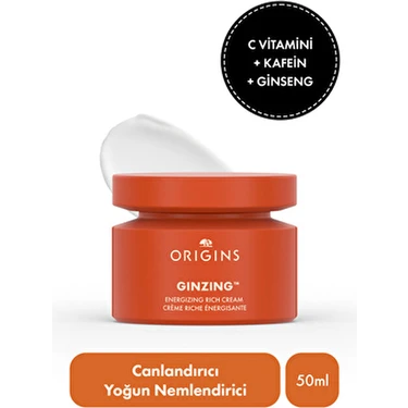 Origins Ginzing Yoğun NeMlendirici Krem 50 Ml Kafein ve Fiyatı