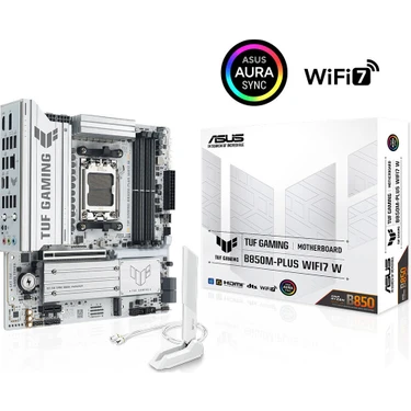 Asus Tuf Gamıng B850M-PLUS Wıfı7 W Amd B850 Am5 Ddr5 8000 Dp HDMI 3x M2 Usb3.2 Gen 2x2 Wifi 7 + Bt