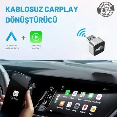 Embatech Araç Içi 2in1 Android Ve Apple Cihazlar Için Kablosuz CarPlay Ve Android Auto Adaptörü