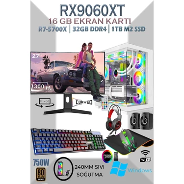 Apphirex TCW99 Ryzen 7 5700X 32GB 1tb M.2 SSD RX9060XT 16GB Fiyatı