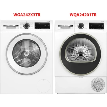 Bosch WGA242X3TR - WQA24201TR 9 kg Çamaşır Kurutma Makinesi 2'li