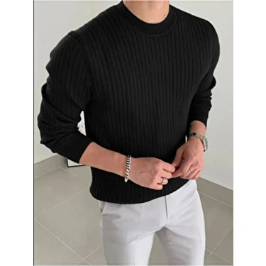 Erkek Bisiklet Yaka Slim Fit Triko