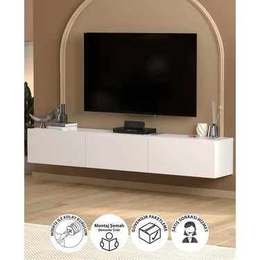 Bofigo Tv Ünitesi Tv Sehpası Düşer Kapaklı Tv Ünitesi Televizyon Sehpası 180 cm Marvel