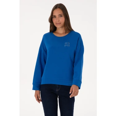 U.S. Polo Assn. Kadın Koyu Mavi Bisiklet Yaka Basic Sweatshırt