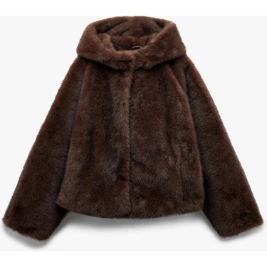 Kapüşonlu Cepli Oversize Suni Kürk hepsiburada