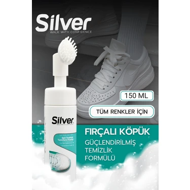 Silver Fırçalı Spor Ayakkabı Bakım Temizleme Köpüğü Güçlendirilmiş Formül 150 ml Tüm Renkler