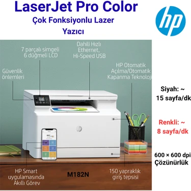 Hp Laserjet Pro Color M182N 7KW54A Tarayıcı + Fotokopi Fiyatı