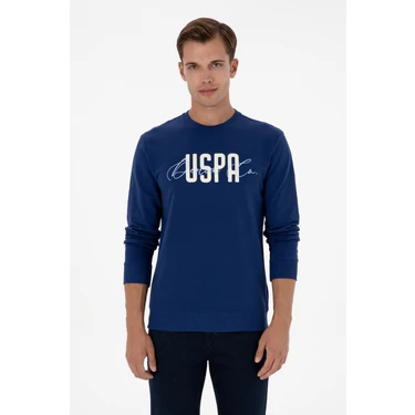U.S. Polo Assn. Erkek Regular Fit Bisiklet Yaka İndigo İnce Sweatshirt