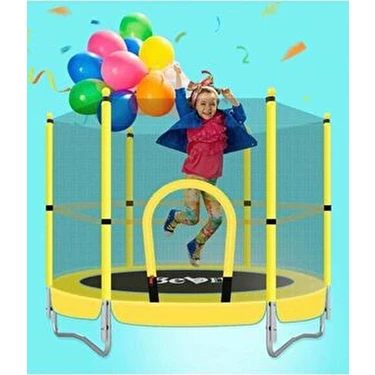 Çocuk Trambolini Fileli Korumalı 152 cm Kolay Kurulum Ev Bahçe