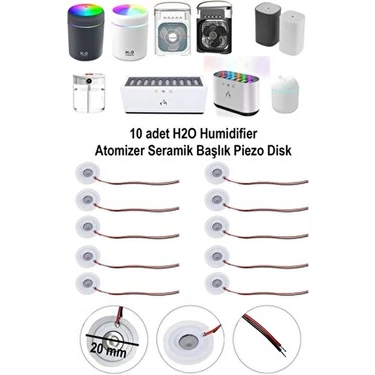 Prime Home 10 Adet Ultrasonik Ortam Oda Nemlendirici Seramik Başlık Piezo