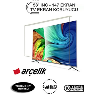 Glassmax Arçelik 65A5700F Modeli İçin 65" Inç 165 Ekran TV Ekran Koruyucu Kaliteli