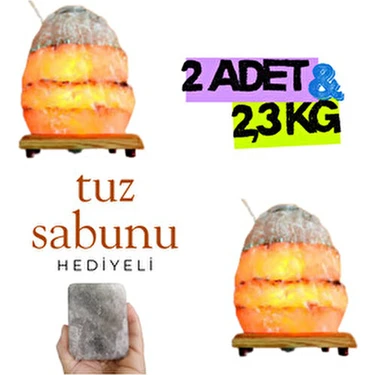 Tuzaura Tuz Lambası Çankırı Dogal Tuz Lambası 2 Adet 2,3 kg