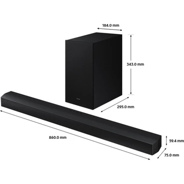 Samsung 370W 3 Boyutlu Çevresel Ses Dts Virtual x & Dolby Audio Game Mode, Derin ve Zengin Bas 3.1